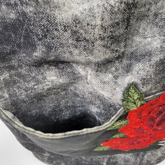 Mona B Canvas Tote with Rose Embroidery – Rustic Boho Bag with Dual Carry Option - Picture 6 of 10